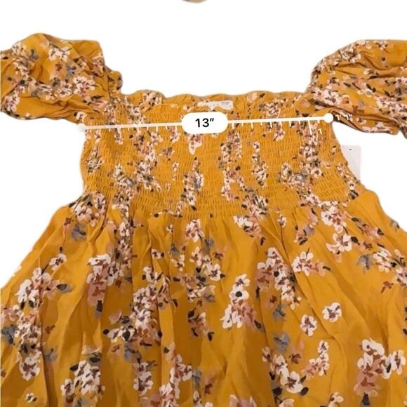 RTR Flynn Skye Justine Mustard Yellow Floral Puff Sleeve Romper Sz M‎ NEW - Picture 9 of 11